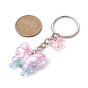 Glass & Acrylic Butterfly Keychain, with Iron Keychain Ring