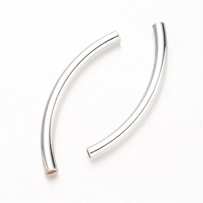 Perlas de tubo de latón curvas, 50x4 mm, agujero: 3 mm