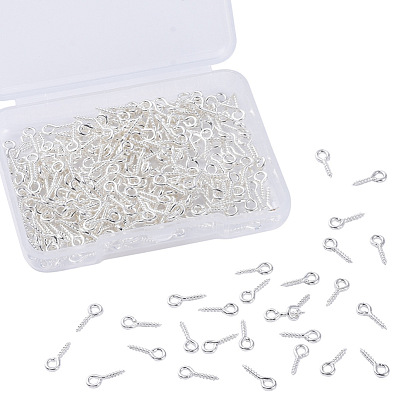 Iron Screw Eye Pin Peg Bails, For Half Drilled Beads