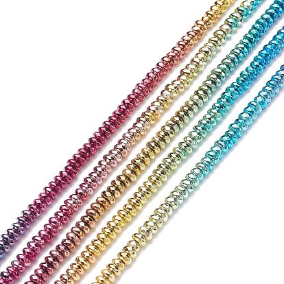 Цвет радуги гальванический немагнитный синтетический гематит бусины нити, граненые, рондель