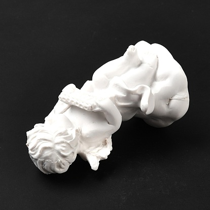 Resin Imitation Plaster Sculptures, Figurines, Home Display Decorations, Angel with Panpipe