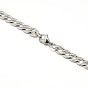 304 Stainless Steel Curb Chain/Twisted Chain Necklaces, with Lobster Claw Clasps, 22 inch ~23 inch (589~584mm), 7mm