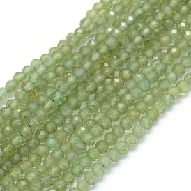 Natural Apatite Beads Strands, Faceted, Round