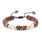 Bracelet de perles dzi mala, Bracelet de perles tressées en noix de coco naturelle, agate et hématite synthétique pour femme