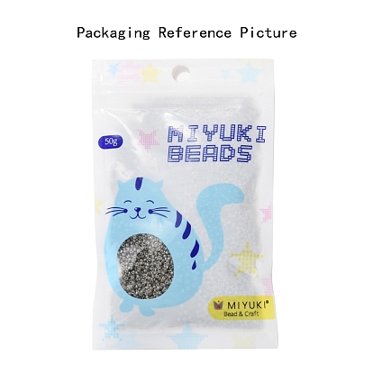Cuentas de rocailles redondas miyuki, granos de la semilla japonés, 11/0, colores transparentes picasso