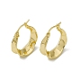 Rack Plating Brass Curved Hoop Earrings for Women, Lead Free & Cadmium Free
