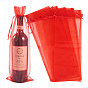 Drawstring Wine Bottle Organza Bags, Wine Wrapping Bags, for Decoration, Gift Bags, Party Favors, Rectangle