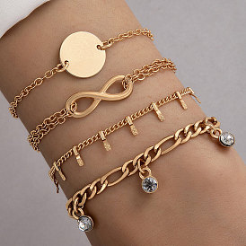 Ensemble de bracelets à chaîne de symboles infinis - accessoires créatifs minimalistes pour femmes
