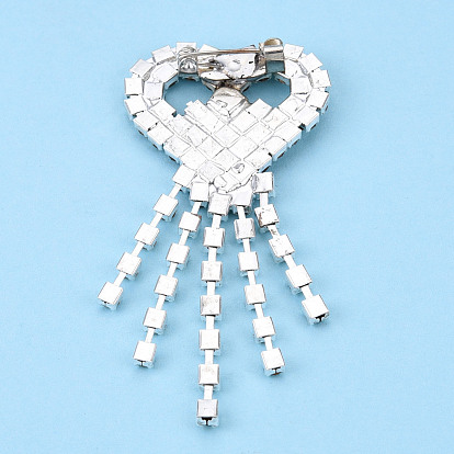 Crystal Rhinestone Lapel Pin, Creative Silver Plated Brass Badge for Backpack Clothes
