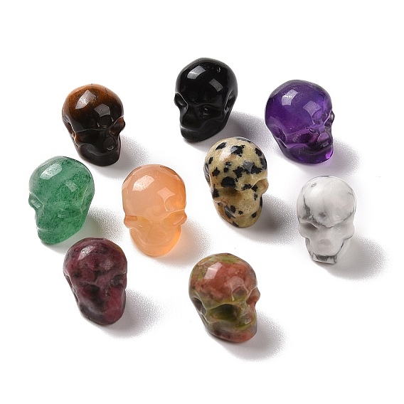 Mixed Gemstone Beads, Halloween Skull