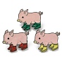 Cerdo con botas de lluvia alfileres de esmalte, broches de aleación en tono platino