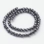 Magnetic Synthetic Hematite Beads Strands, Faceted, Round, 6mm