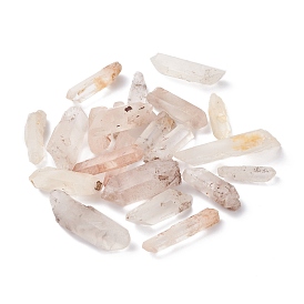 Natural Quartz Crystal Pointed Beads, No Hole/Udrilled, Hexagonal Prisms