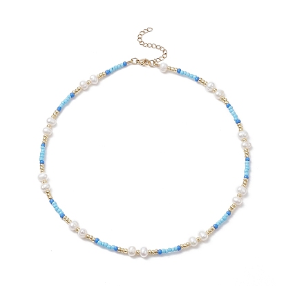 Collier de perles d'imitation acrylique et de perles de verre pour femme