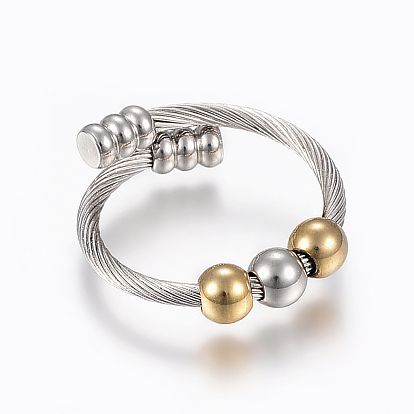 304 de acero inoxidable conjuntos de joyas, brazaletes y anillos ajustables