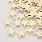 Brass Pendants, Etched Metal Embellishments, Long-Lasting Plated, Star, Blank Stamping Tag