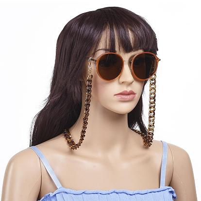 Chaînes de lunettes, tour de cou pour lunettes, avec chaînes gourmettes en acrylique, 304 fermoirs à pince de homard en acier inoxydable et extrémités en caoutchouc