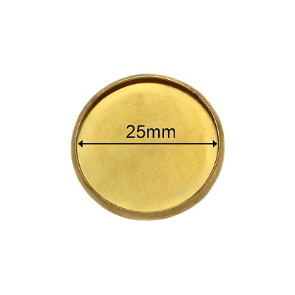 Brass Cabochon Settings, DIY Findings for Jewelry Making, Flat Round