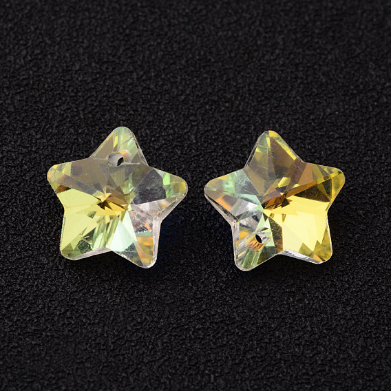 Star Faceted K9 Glass Charms, Imitation Austrian Crystal
