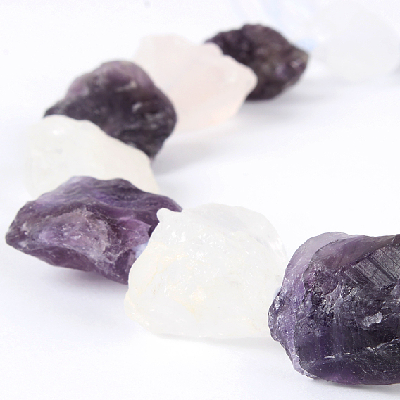 Cristal de pierres précieuses naturelles et quartz améthyste brins de perles brins bruts, 13~40x10~26x10~23mm, Trou: 2mm, Environ 14~19 pcs/chapelet, 16.54 pouce