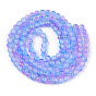 Baking Painted Imitation Jade Glass Round Bead Strands, Two Tone