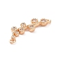 Brass Pave Clear Cubic Zirconia Connector Charms, Branch Links
