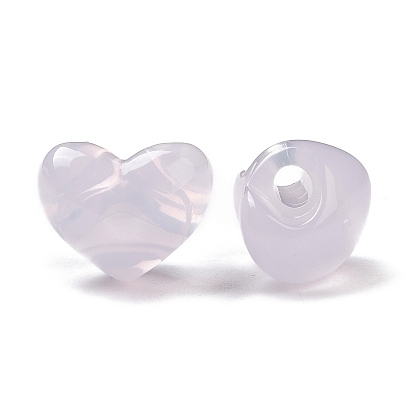 Perles acryliques acryliques imitation gelée, cœur