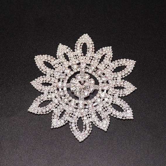 Accesorios de adorno de diamantes de imitación de latón y cristal, para vestido de novia, flor