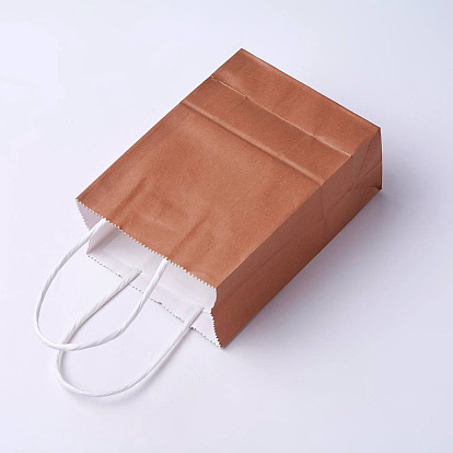 kraft Paper Bags, with Handles, Gift Bags, Shopping Bags, Rectangle