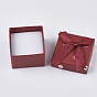 Cardboard Ring Boxes, with Bowknot and Sponge Inside, Square