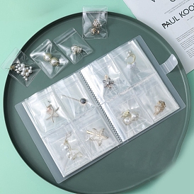 288/80 poches livre de rangement de bijoux transparent, avec sacs à fermeture éclair, Organisateur de rangement de bijoux pour bagues, colliers, bracelets, boucles d'oreilles, perles
