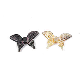 Natural Black Lip Shell Beads, Butterfly