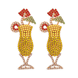 Sparkling Acrylic Earrings with Alloy and Rhinestone for Women - Hawaiian Style Fashion Jewelry