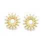 Brass Sunflower Stud Earrings for Women