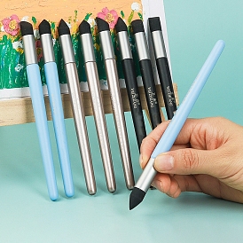 3 pcs bois et stylo éponge, brosse éponge à frotter lavable, Outils de mélangeurs d'art de dessin de croquis réutilisables pour artiste