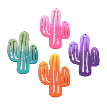 Spray Painted Iron Pendants, Cactus