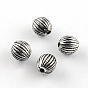 Acrylique antique perles rondes ondulées, 6mm, Trou: 1.5mm, environ4100 pcs / 500 g