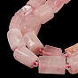 Natural Rose Quartz Beads Strands, with Seed Beads, Faceted, Column