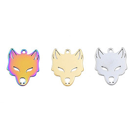 201 Stainless Steel Charms, Halloween Style, Fox