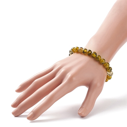 Круглый эластичный браслет из бисера с натуральным агатом и венами дракона, украшения из драгоценных камней для женщин