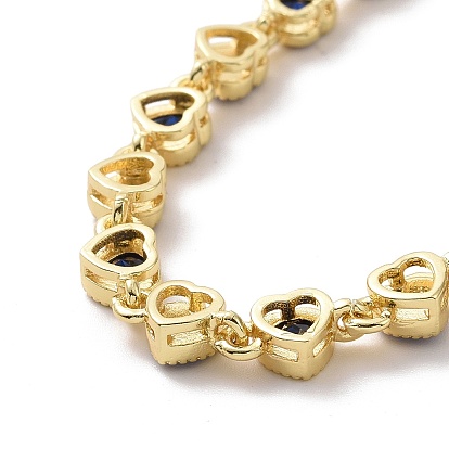 Браслет-цепочка с эмалевым звеном и кубическим цирконием, золотые латунные украшения для женщин
