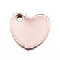 Ion Plating(IP) 304 Stainless Steel Stamping Blank Tag Charms, Heart