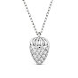 SHEGRACE 925 Sterling Silver Pendant Necklaces, with Grade AAA Cubic Zirconia, Acorn