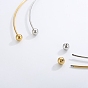 304 Stainless Steel Necklaces, Minimalism Rigid Necklace, with Removable Beads