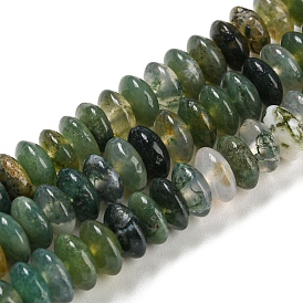Natural Indian Agate Beads Strands, Saucer Beads, Rondelle