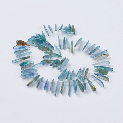 Natural Kyanite/Cyanite/Disthene Beads Strands, 9~35x4~6x2mm, Hole: 1mm, about 30~44pcs/strand, 15.7 inch