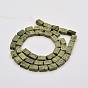 Rectangle Natural Serpentine/Green Lace Stone  Beads Strands, Dyed