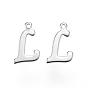 304 Stainless Steel Letter Charms, Letter.L