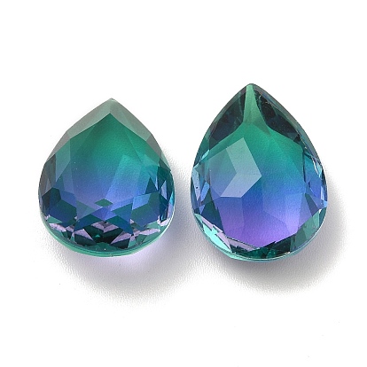 Faceted K9 Glass Rhinestone Cabochons, Pointed Back, Teardrop