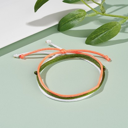 Ensemble de bracelets en nylon simple, bracelets réglables chanceux pour femmes